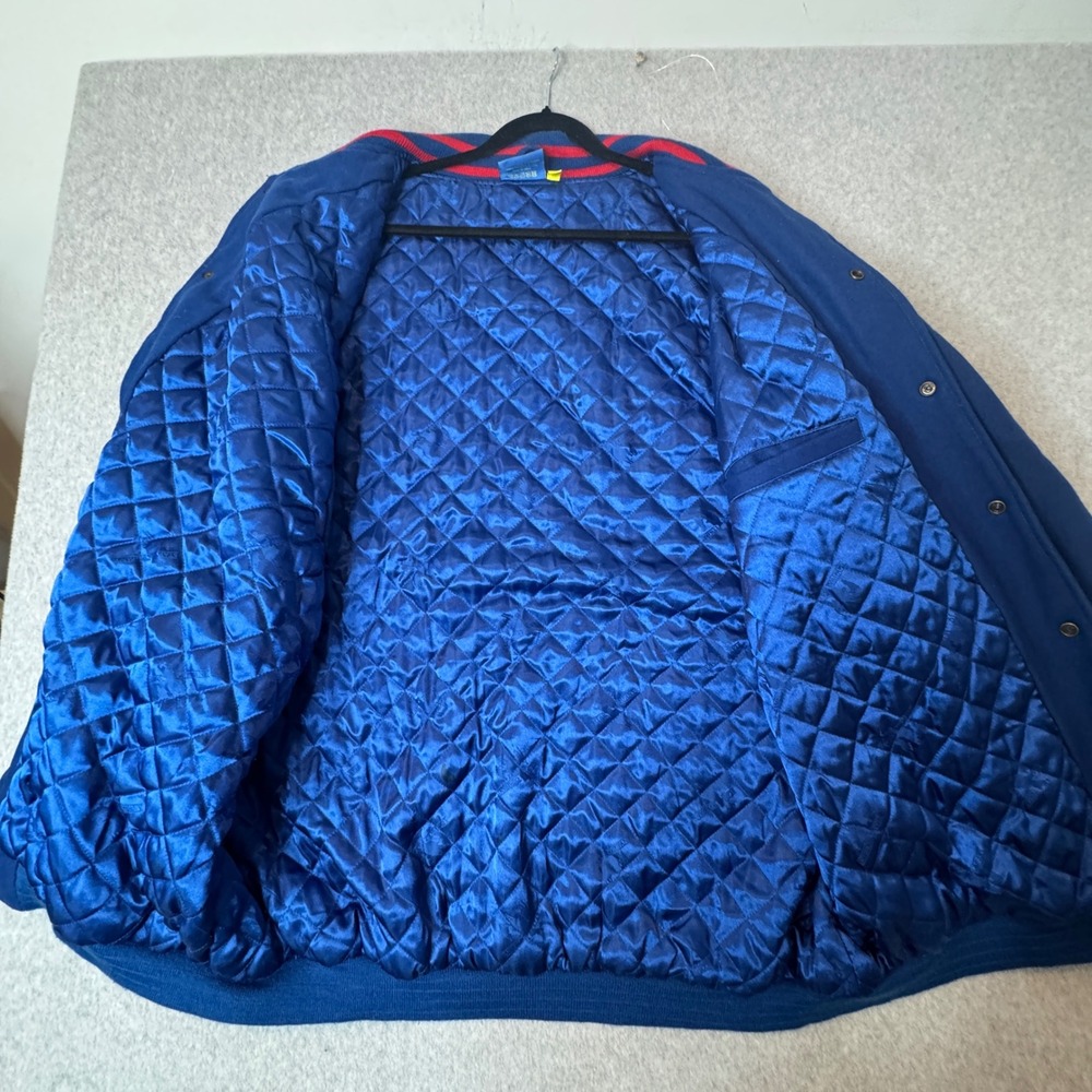Vintage Star‎ Company Bomber Jacket Wool Quilted Embroidered Wales Polo Team 3XL - Picture 9 of 12